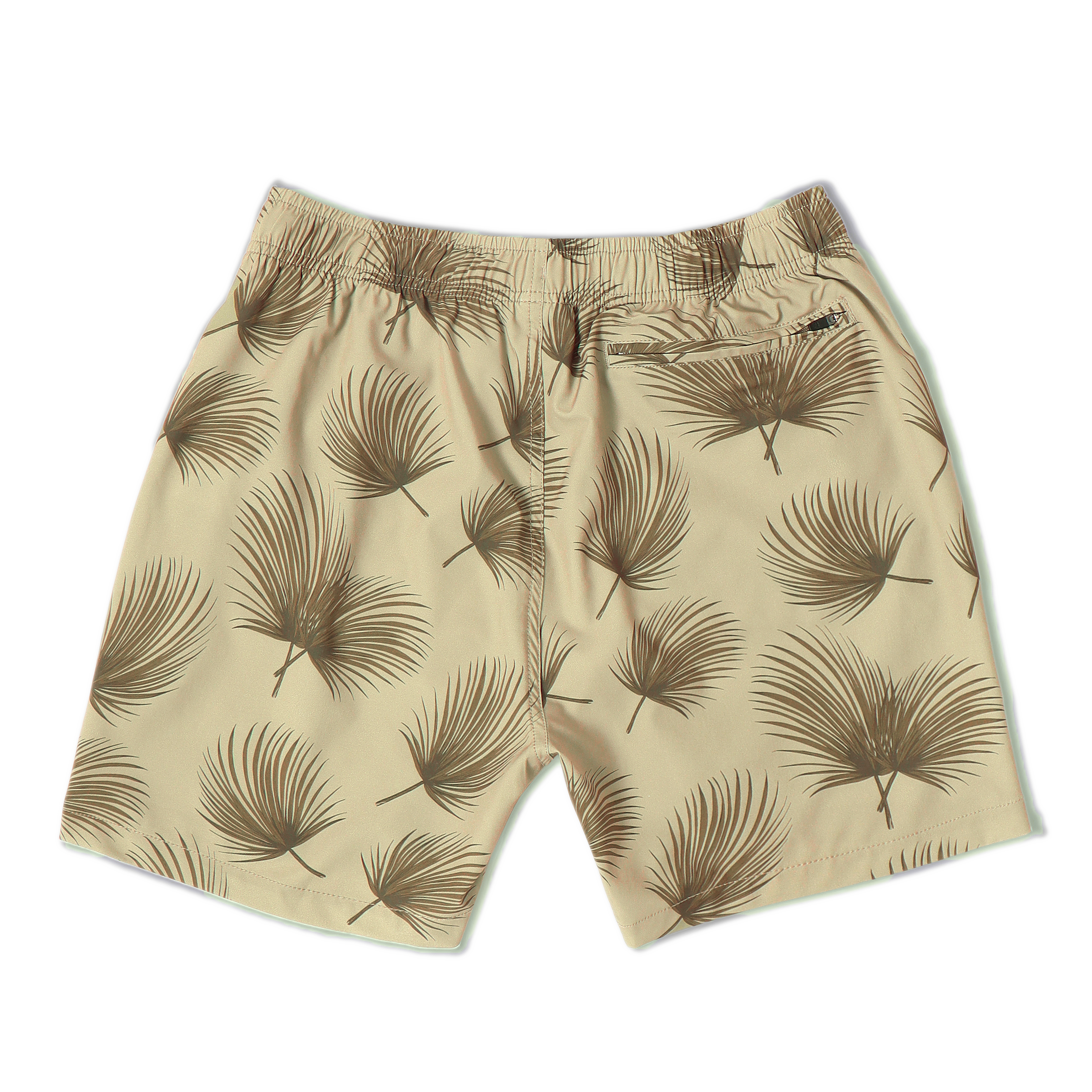 Stretch Swim 5.5" Coastal Shade back with an elastic waistband and back right zippered pocket