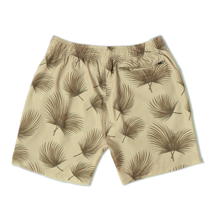 Stretch Swim 5.5" Coastal Shade back with an elastic waistband and back right zippered pocket