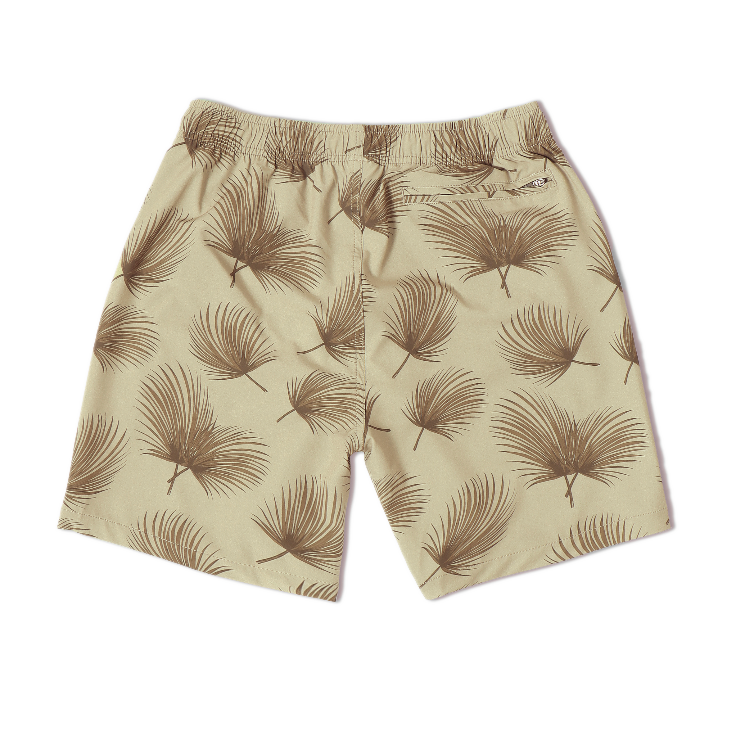 Stretch Swim 7" Coastal Shade back with an elastic waistband and back right zippered pocket