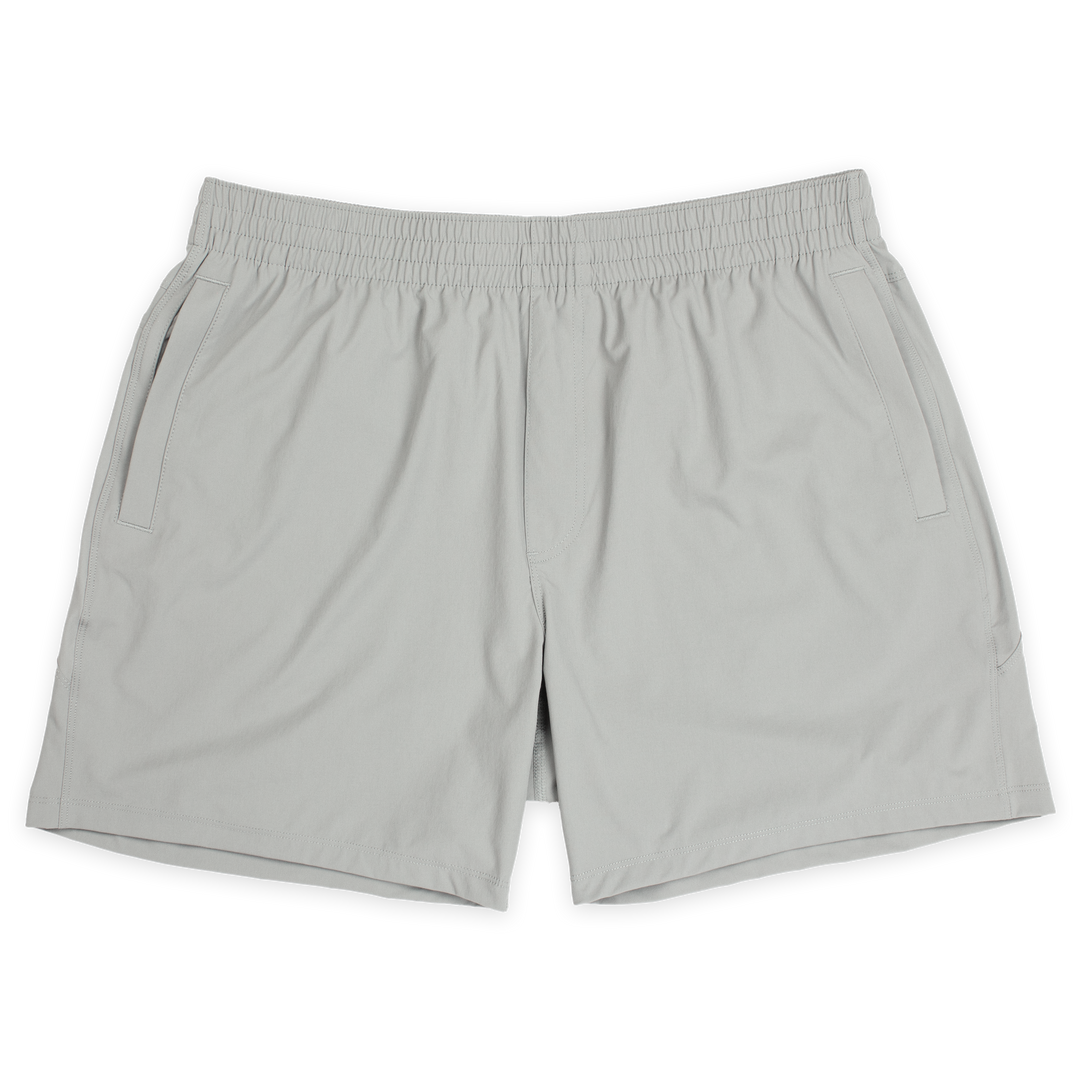 Atlas Short 5.5" Grey Front with elastic waistband and two inseam pockets