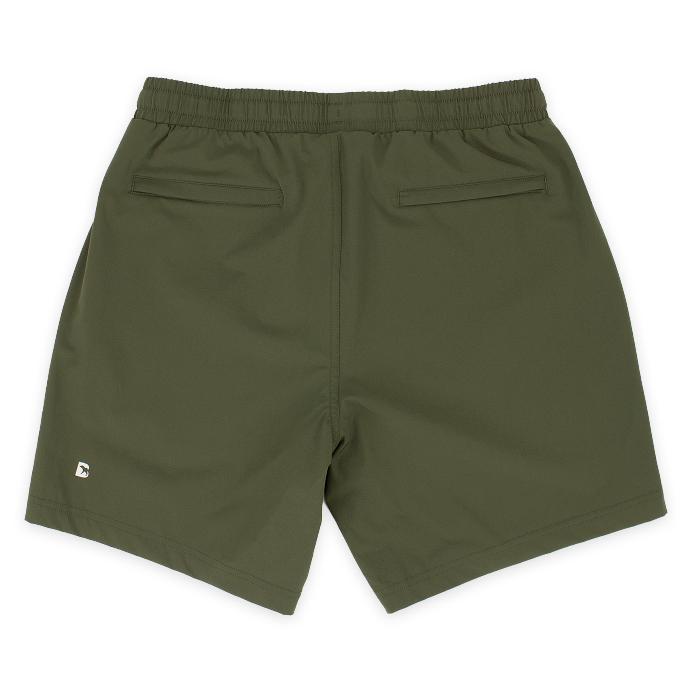 Base Short 7" Military Green with 2 zipper back pockets and reflective logo