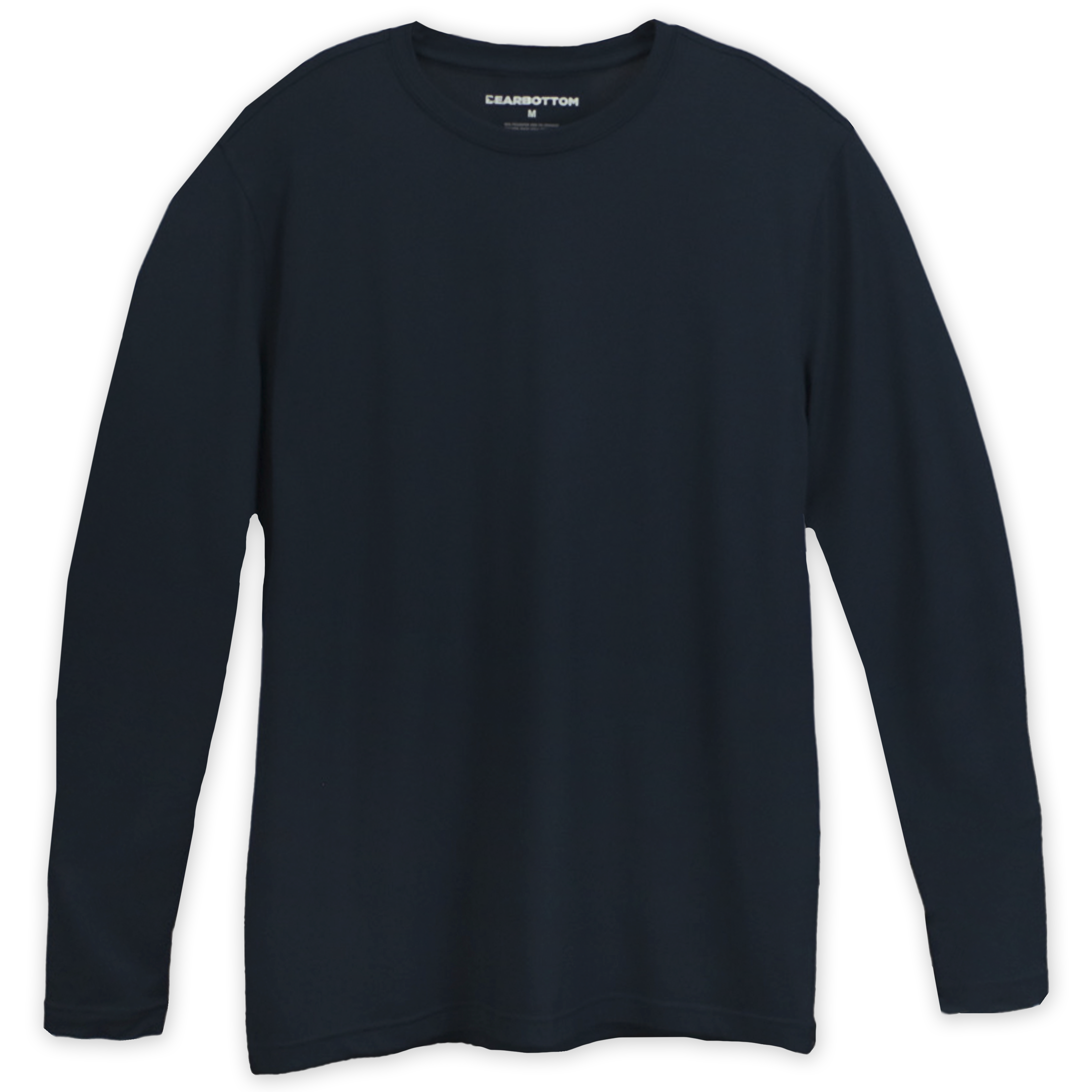 Long Sleeve Tech Tee Solid Navy front with crewneck