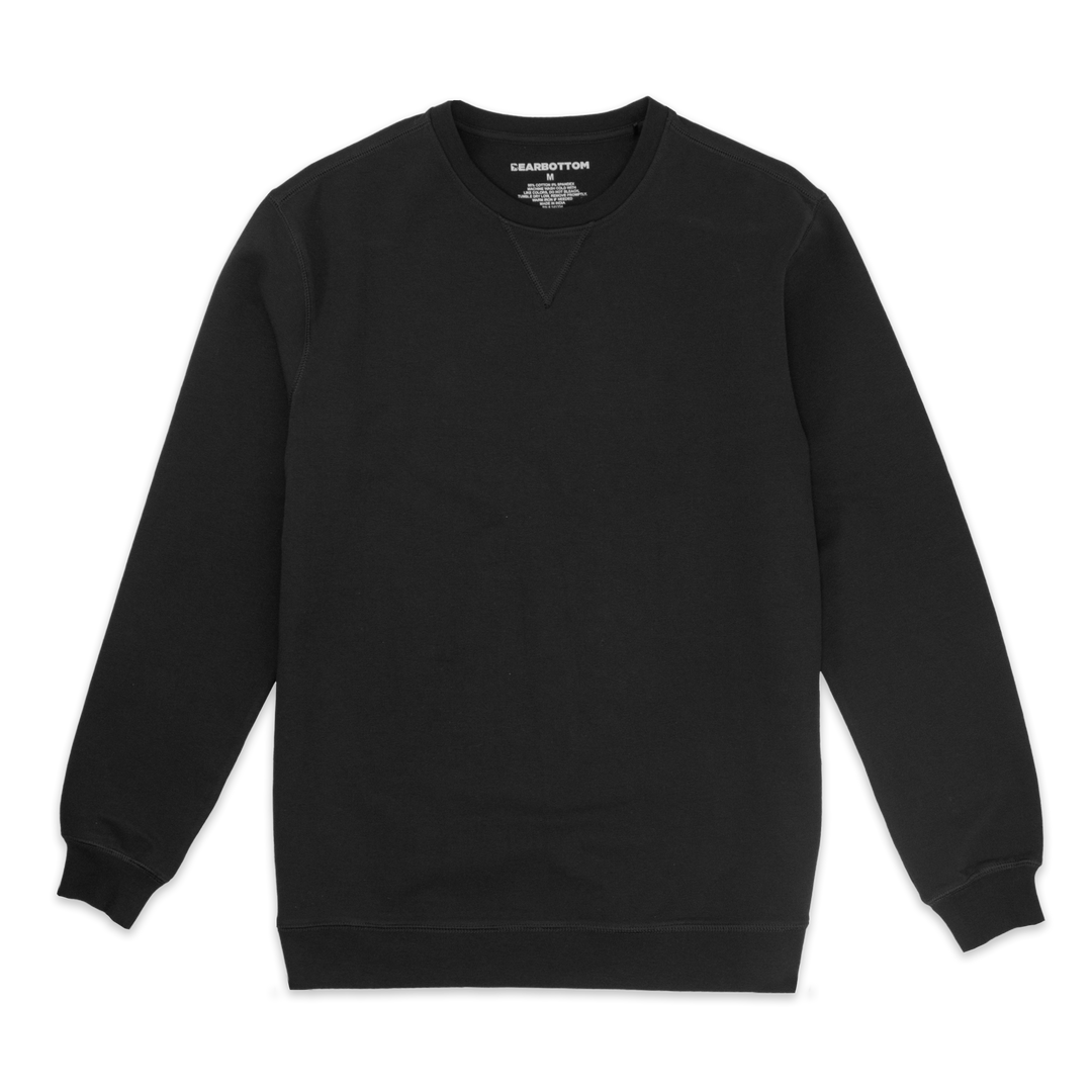 Loft Crewneck sweatshirt in Black with V-stich, ribbed cuffs and hem