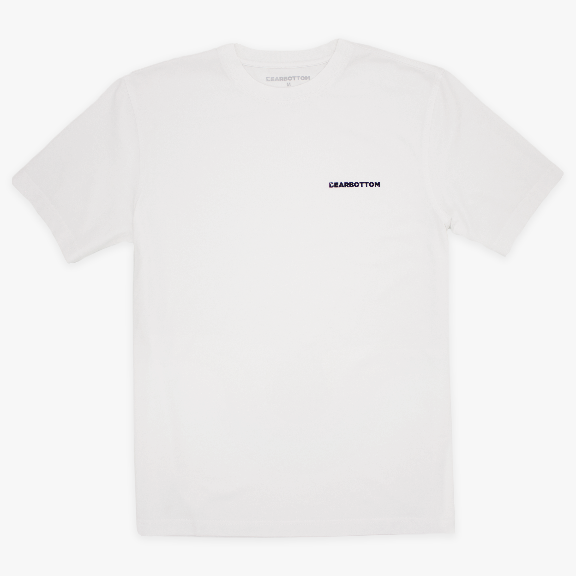 Natural Dye Logo Tee White Front with crew neck, short sleeves, and Bearbottom logo printed on front left chest