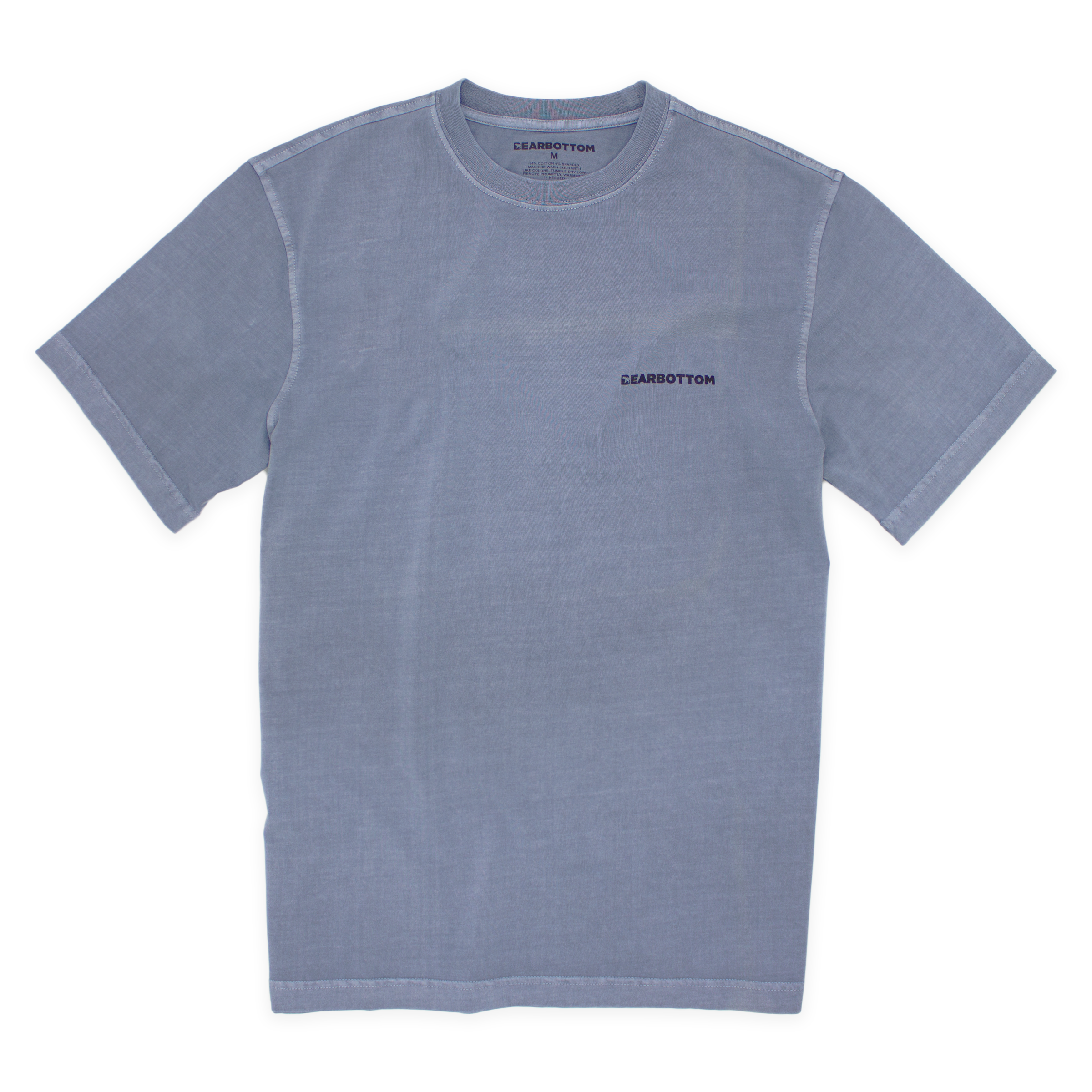 Natural Dye Logo Tee Ocean Front with crew neck, short sleeves, and Bearbottom logo printed on front left chest