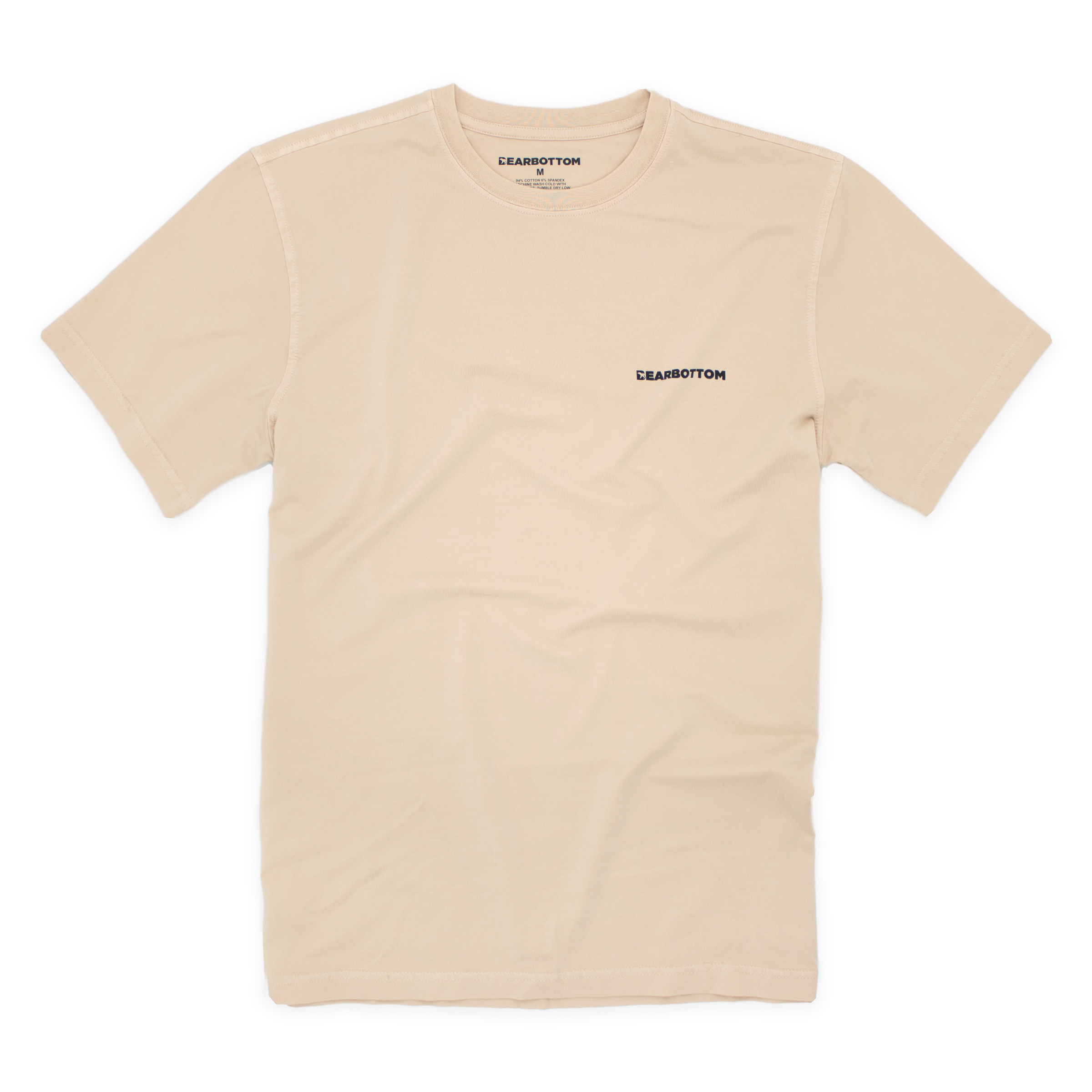 Natural Dye Logo Tee Sand Front with crew neck, short sleeves, and Bearbottom logo printed on front left chest