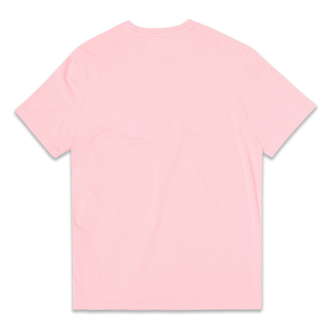 Natural Dye Logo Tee Pink back with crewneck and short sleeves