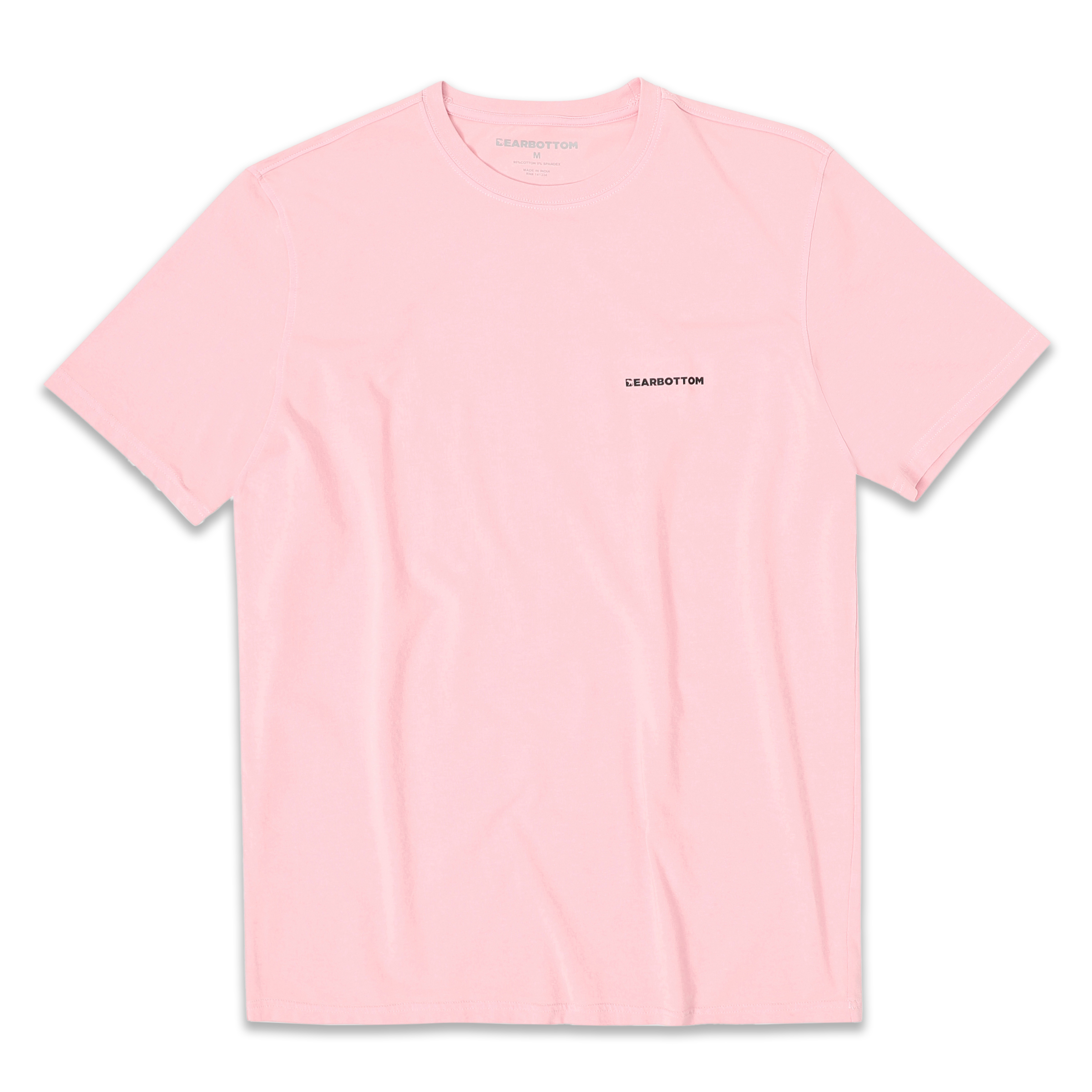 Natural Dye Logo Tee Pink Front with crew neck, short sleeves, and Bearbottom logo printed on front left chest