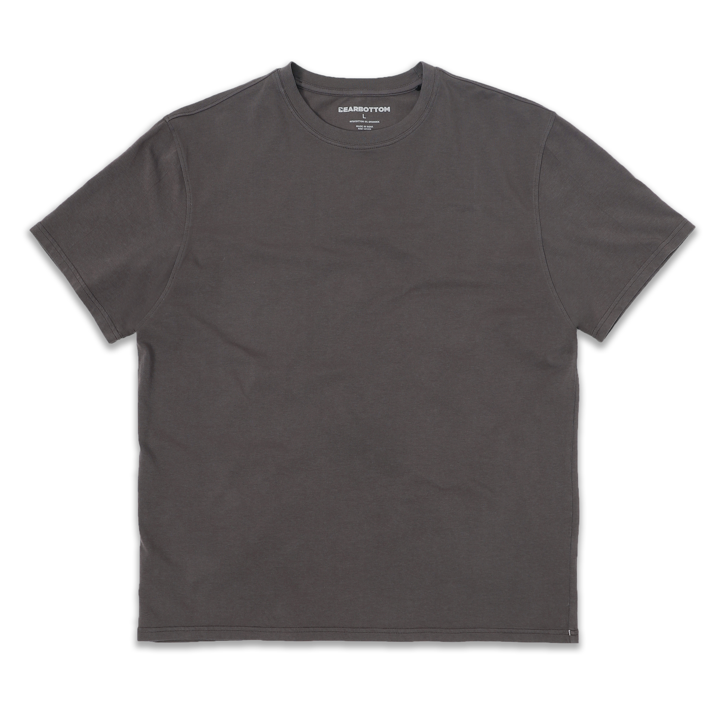 Natural Dye Tee Coal front with crewneck and short sleeves