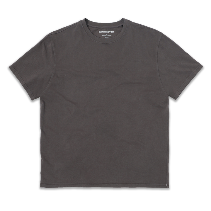 Natural Dye Tee Coal front with crewneck and short sleeves