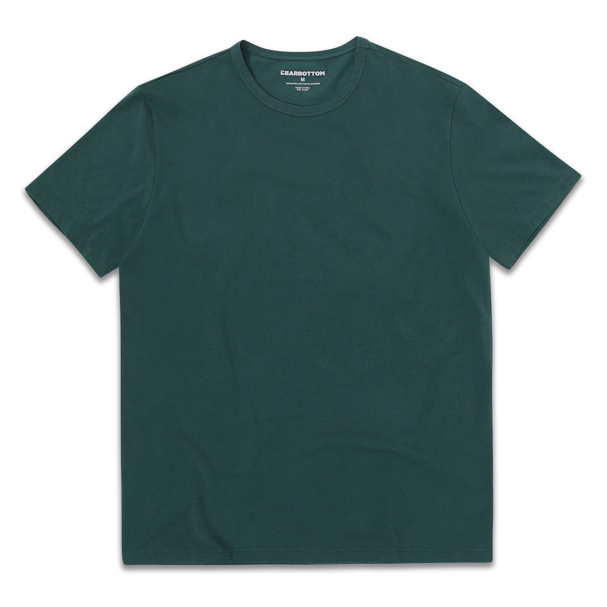 Supima Tee Field Green front with crewneck and short sleeves