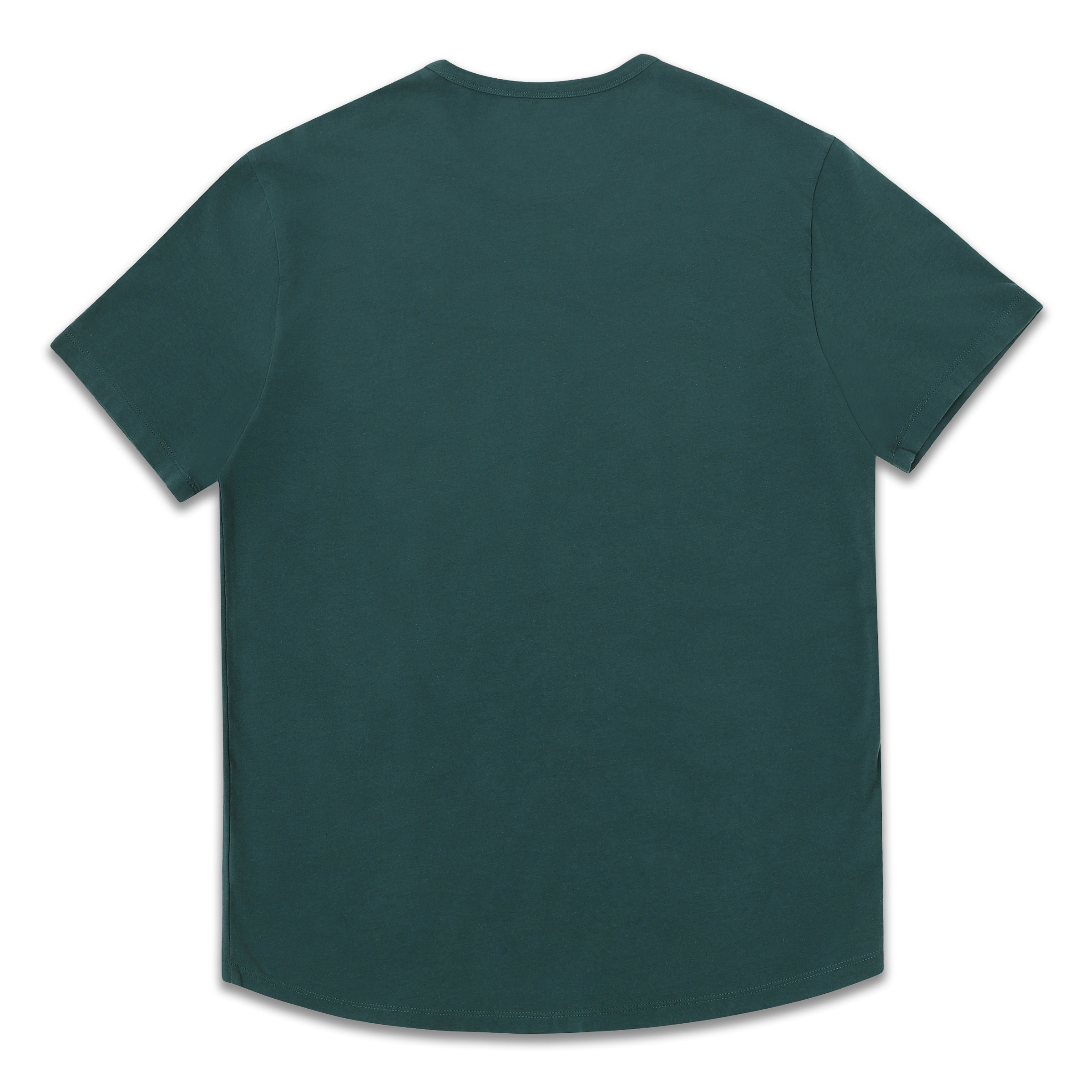 Supima Curved Tee Field Green back with crewneck, curved bottom hem, and short sleeves