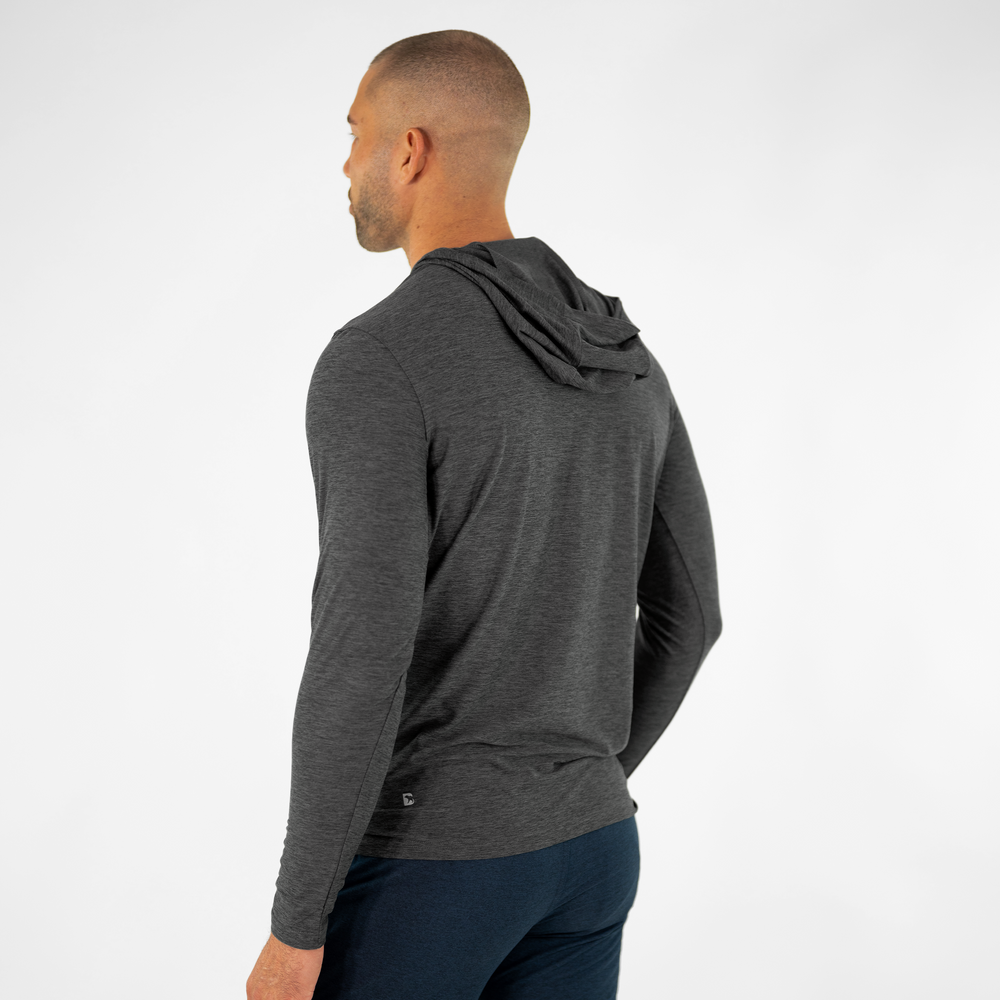 Tech Hoodie Charcoal Grey back on model