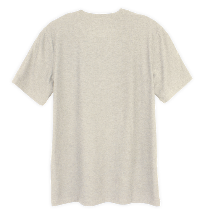 Short Sleeve Tech Tee in Stone back with a crew neck and heathered color