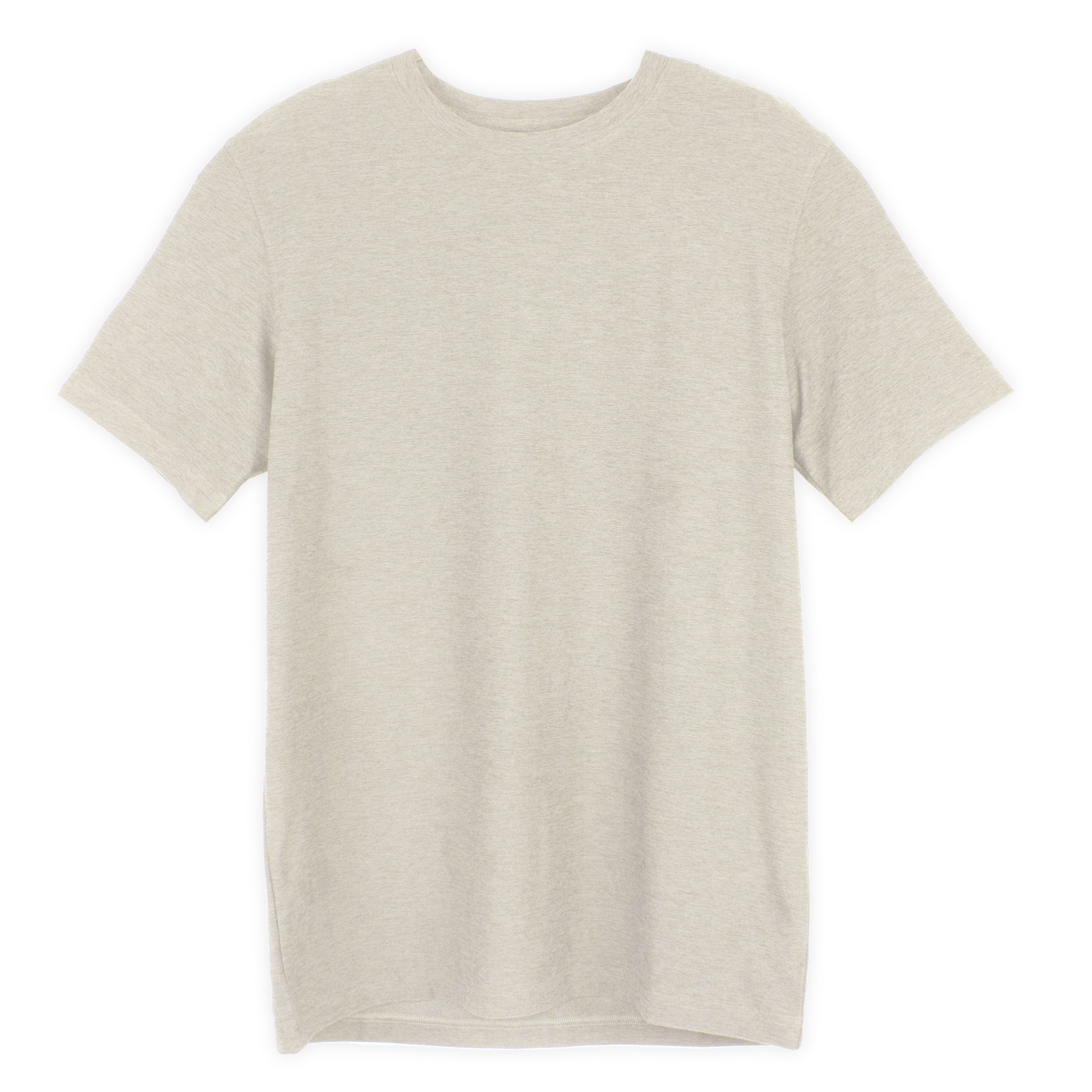 Short Sleeve Tech Tee in Stone front with a crew neck and heathered color