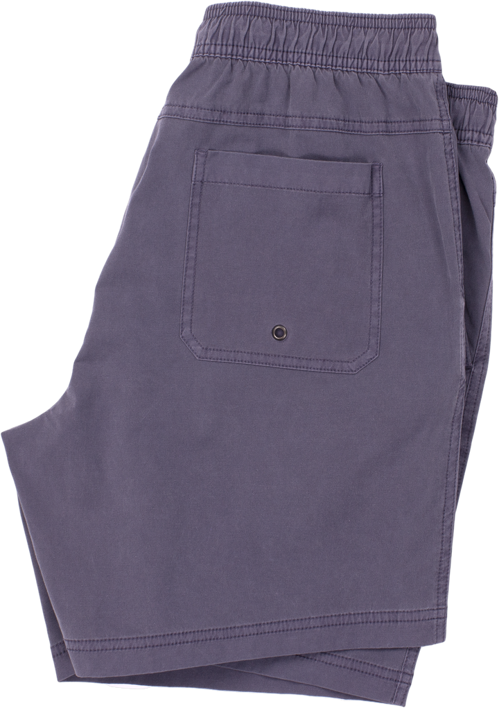 Volley Short 7" Purple folded with back right patch pocket