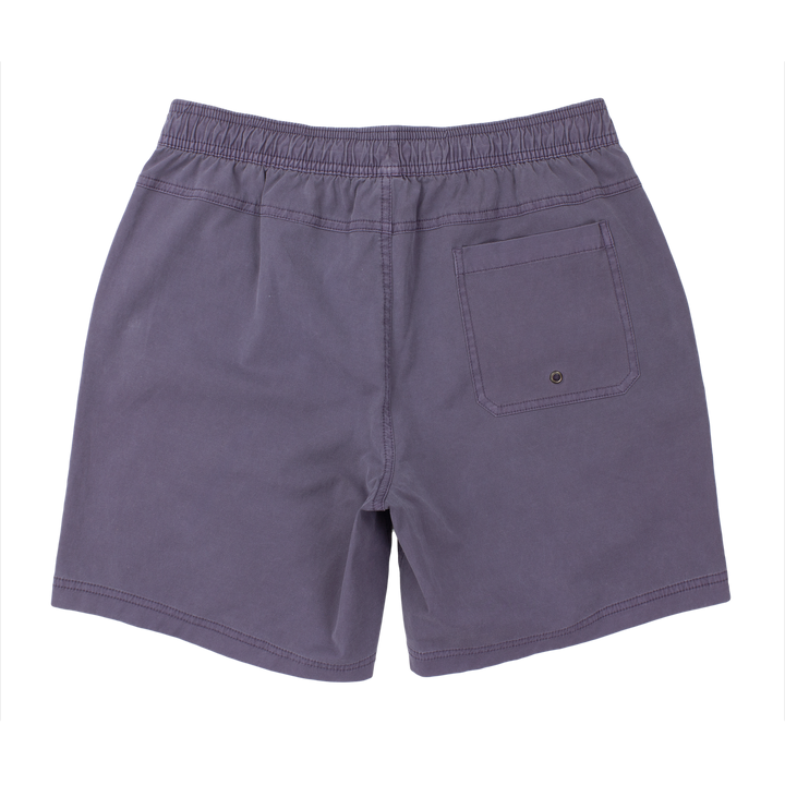 Volley Short 7" Purple Back with elastic waistband and back right patch pocket