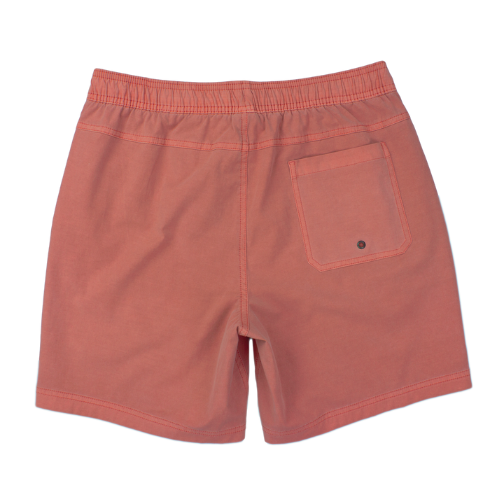 Volley Short 7" Pink Back with elastic waistband and back right patch pocket