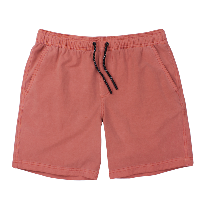 Volley Short 7" Pink Front with elastic waistband and black and white drawstring