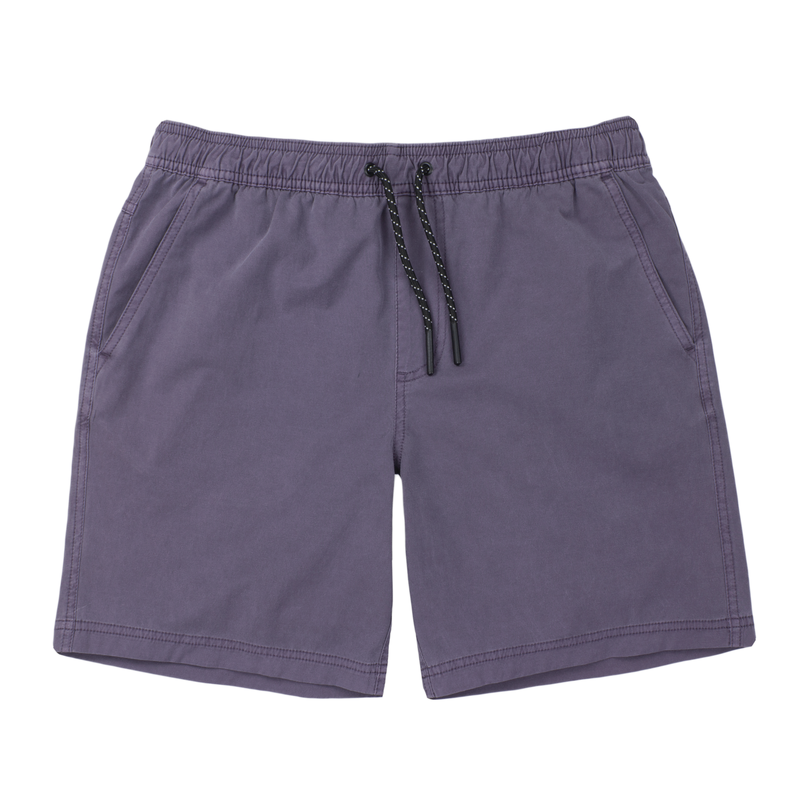 Volley Short 7" Purple Front with elastic waistband and black and white drawstring
