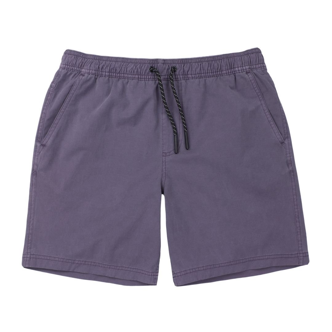 Volley Short 7" Purple Front with elastic waistband and black and white drawstring